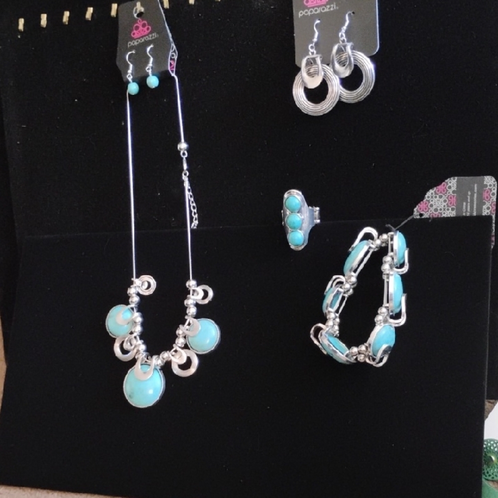 SALE ! SALE ! SALE !Silver and Turquoise Jewelry Set -Simply Santa Fe Collection